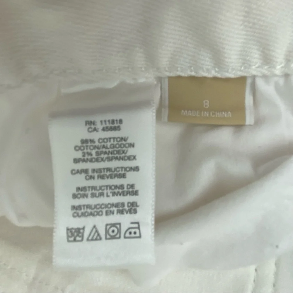 Michael Kors off white midrise straight leg jeans women's size 8